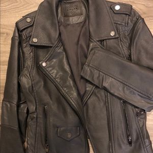 Blank NYC gray leather jacket